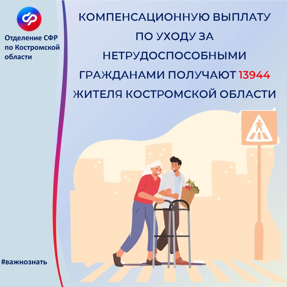 Более 13 тысяч жителей Костромской области получают пособие по уходу за нетрудоспособными гражданами